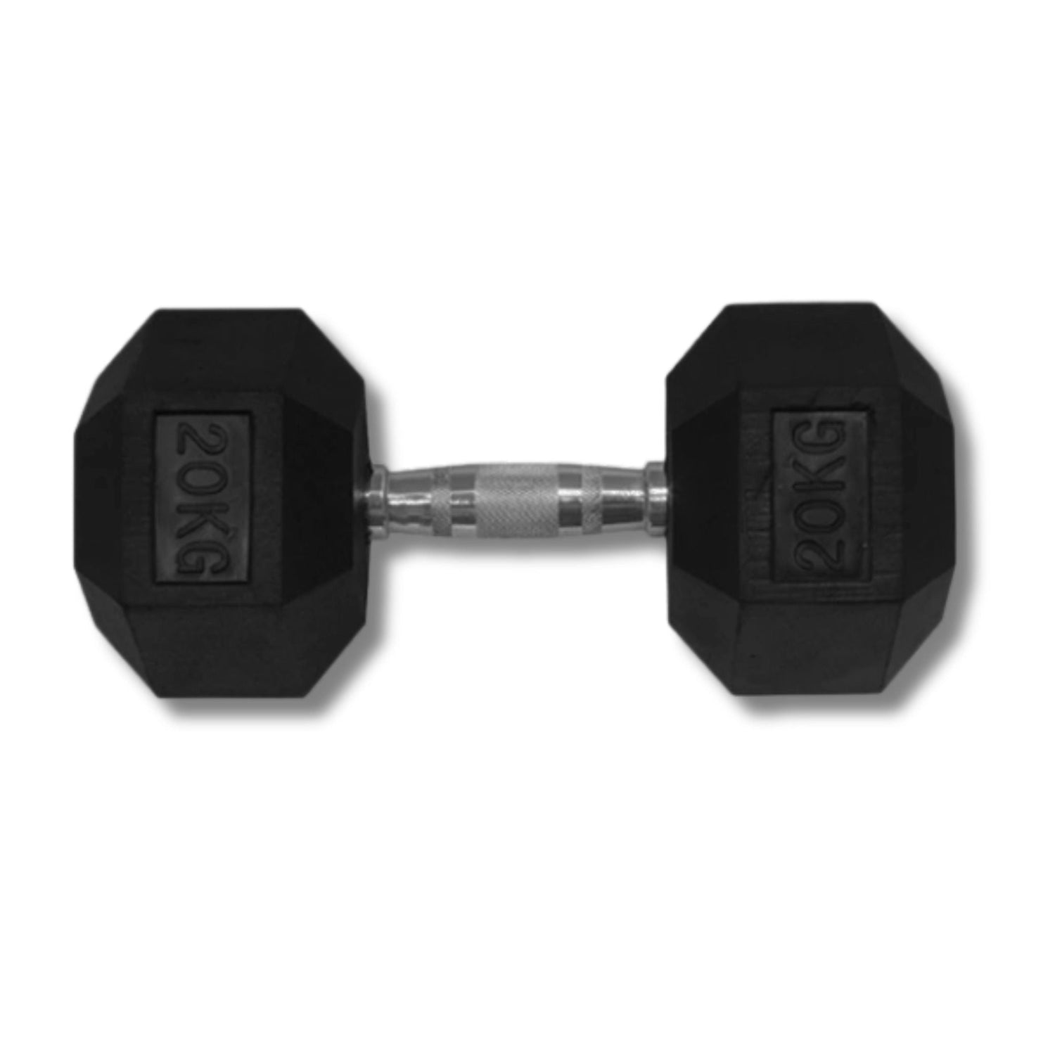 20KG HEX DUMBBELL - RUBBER COATED - 24/7 Gym Equipment