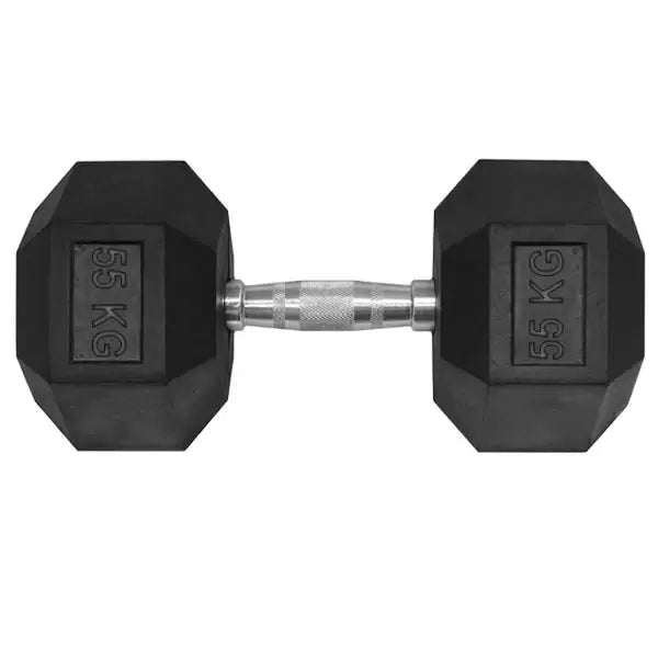 37.5 KG HEX DUMBBELLRUBBER COATED - PAIRS - 24/7 Gym Equipment