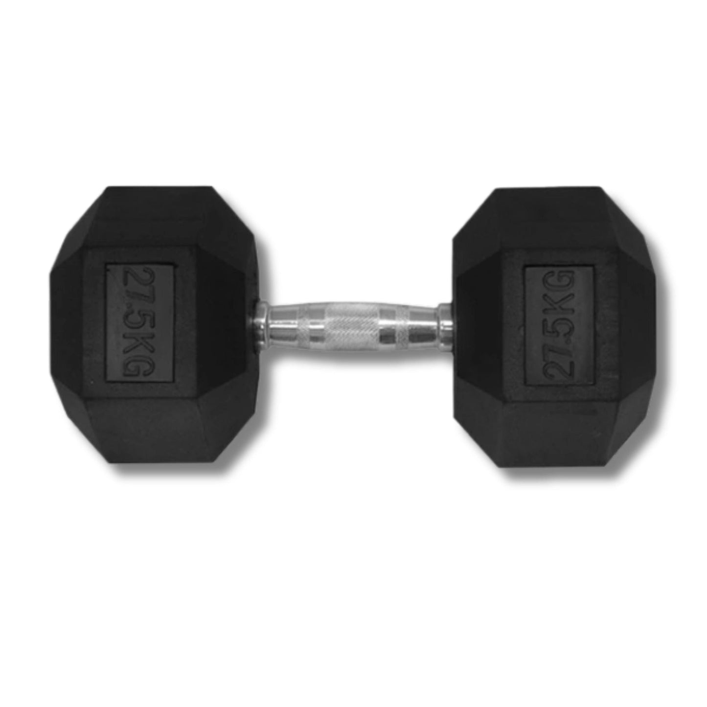 27.5KG HEX DUMBBELL - RUBBER COATED - 24/7 Gym Equipment