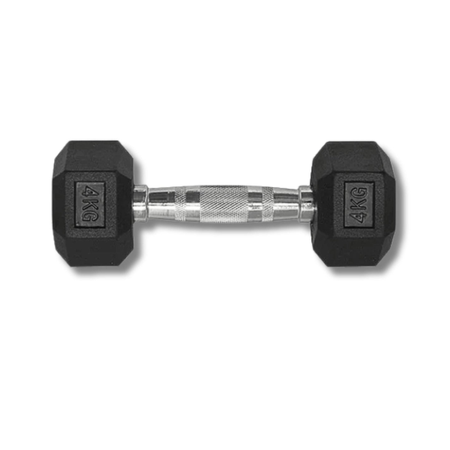 4 KG HEX DUMBBELL - RUBBER COATED - 24/7 Gym Equipment