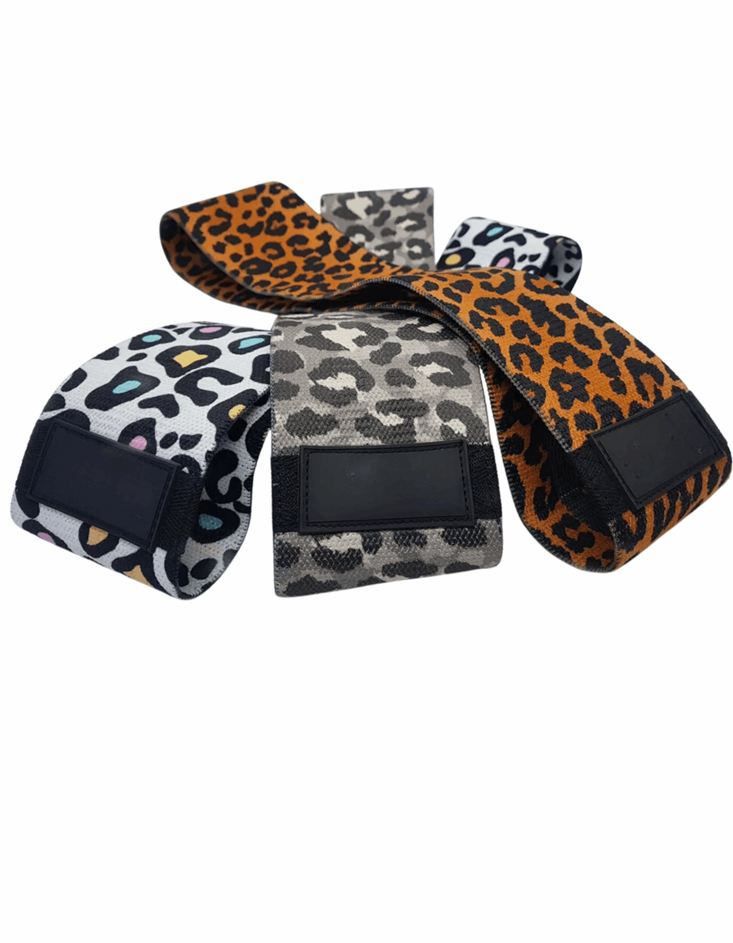 Leopard Print Fabric Resistance Bands Set of 3