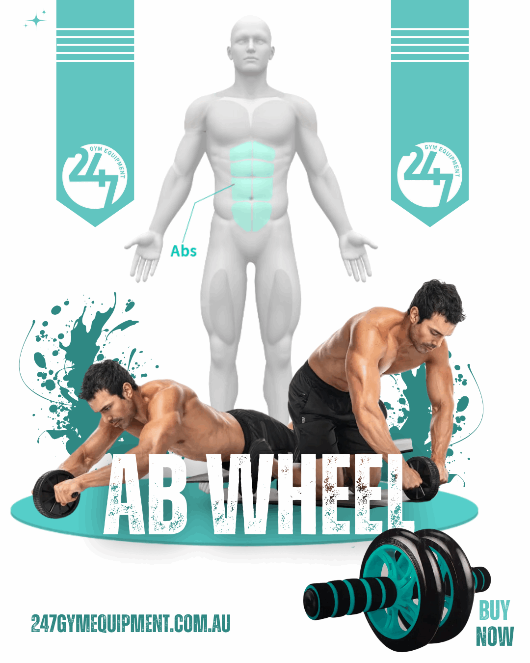 AB Wheel - Mute Wheel - 24/7 Gym Equipment