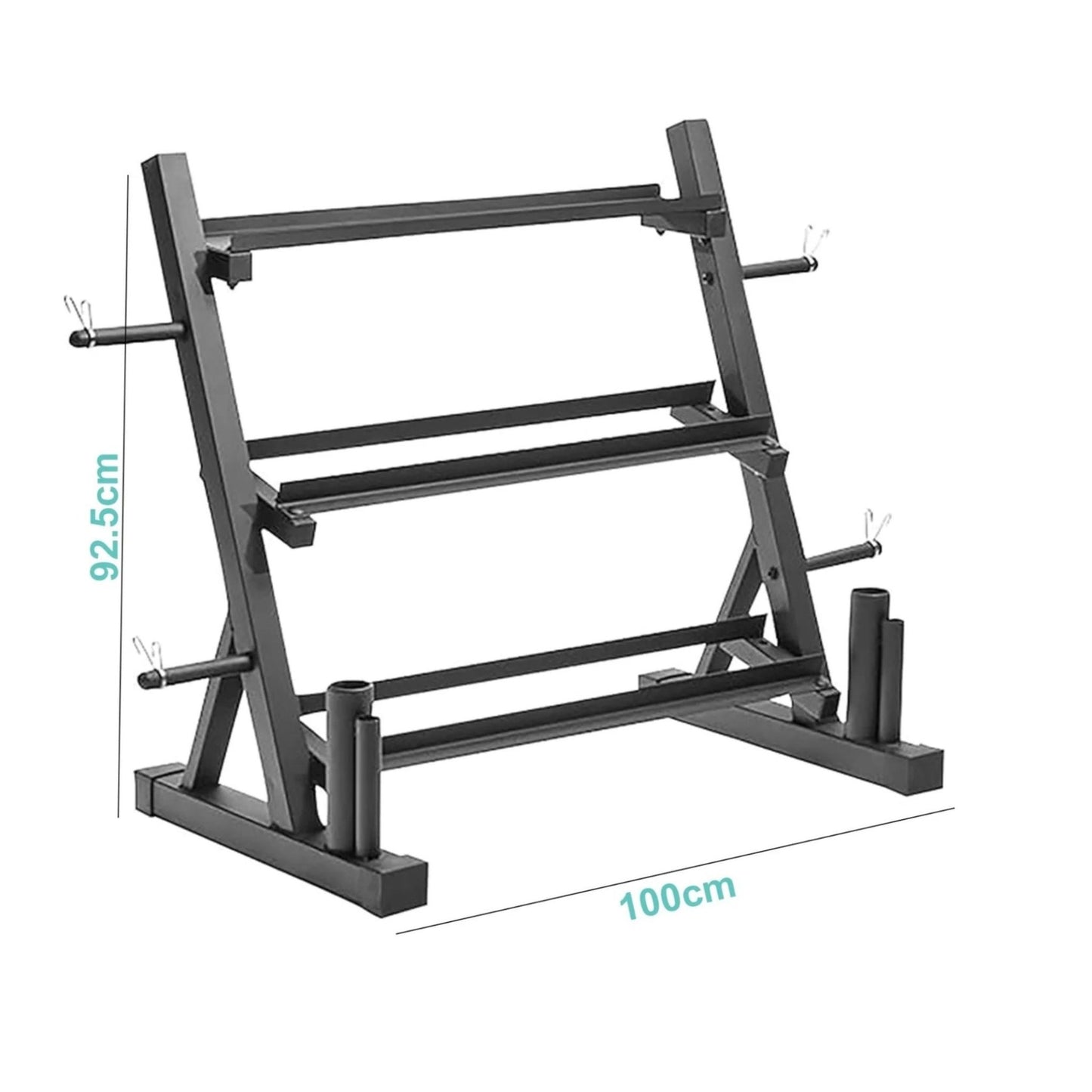Commercial Grade Dumbbell Set (5kg–35kg) with Storage Rack & Barbell Holders - 24/7 Gym Equipment