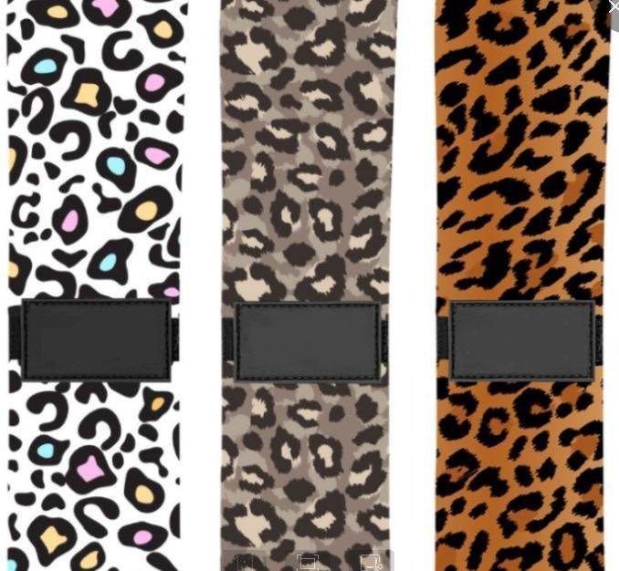 Leopard Print Fabric Resistance Bands Set of 3 - 24/7 Gym Equipment