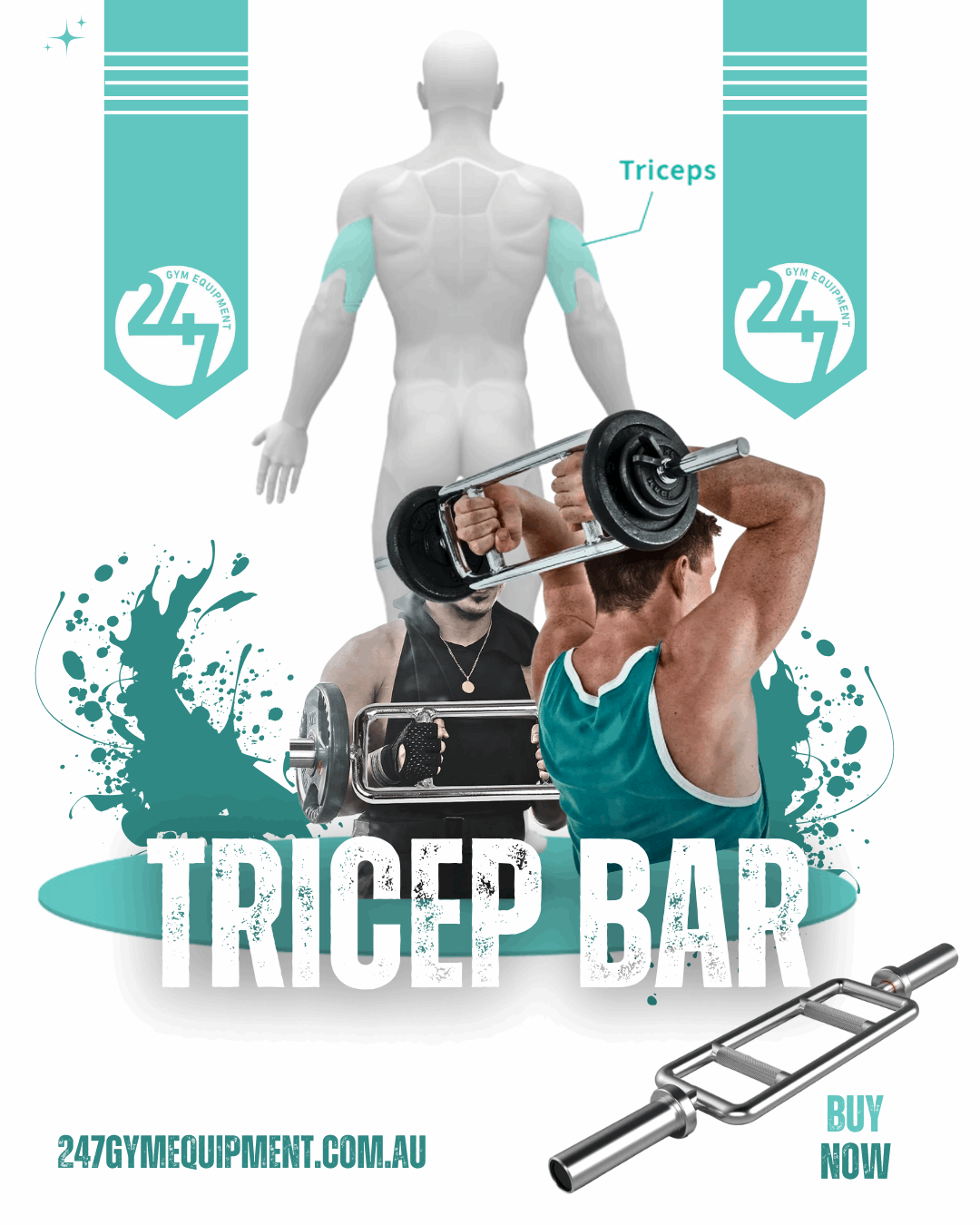 Tricep Bar - Olympic - 24/7 Gym Equipment