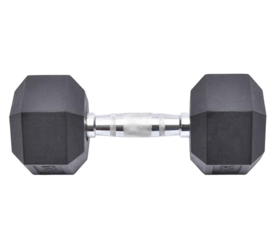 37.5 KG HEX DUMBBELLRUBBER COATED - PAIRS - 24/7 Gym Equipment
