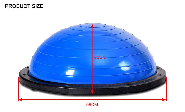 Bosu Ball with Detachable Resistance Bands - 24/7 Gym Equipment