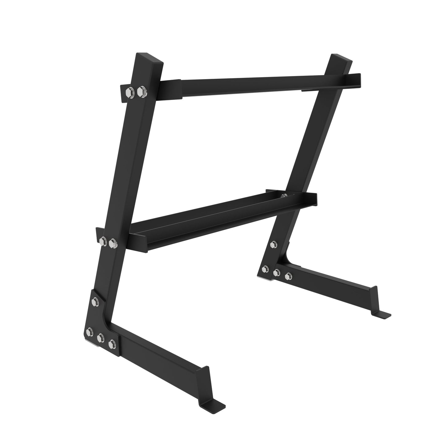 Commercial 2 Tier Dumbbell Rack - Angled dumbbell rack shelf with secure grip – prevents dumbbells from slipping off the rack
24/7 Gym Equipment
