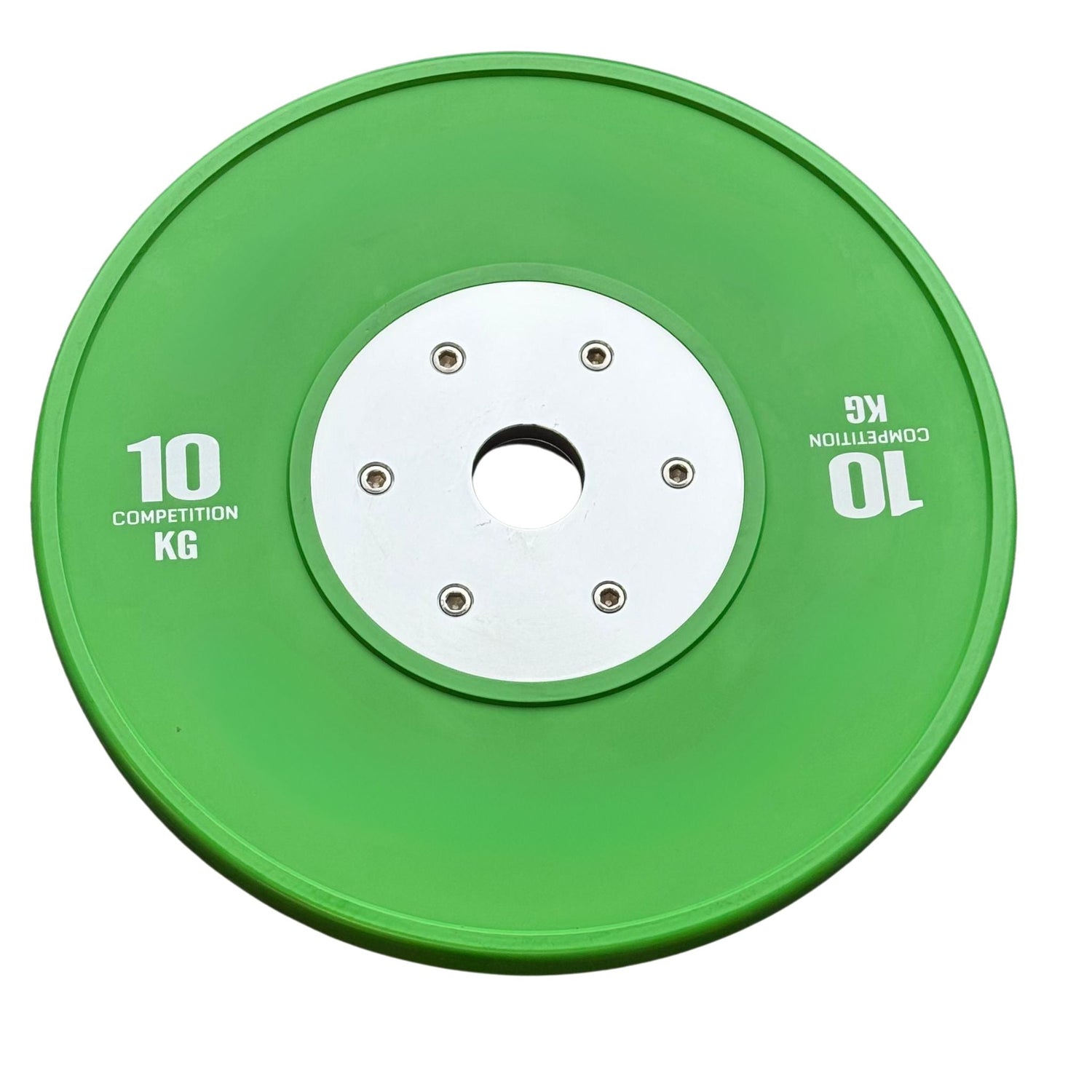 10kg Green calibrated competition bumper plate, 100% virgin rubber construction for durability and minimal bounce- 24/7 Gym Equipment