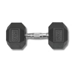 15KG HEX DUMBBELL - RUBBER COATED - 24/7 Gym Equipment
