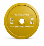 15kg Yellow cast iron weight plate with thin profile for home and commercial gyms- 247 Gym Equipment