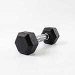 1kg hex dumbbell with rubber coating and chrome knurled handle