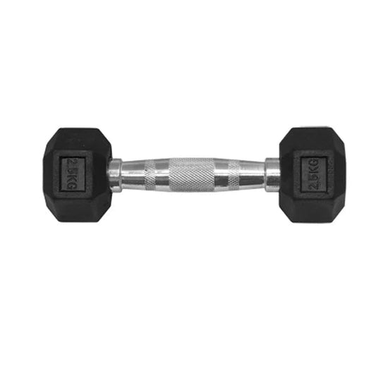 2.5 KG HEX DUMBBELL - RUBBER COATED - 24/7 Gym Equipment