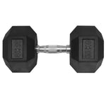 37.5 KG HEX DUMBBELLRUBBER COATED - PAIRS - 24/7 Gym Equipment