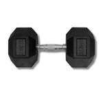 37.5KG HEX DUMBBELL - RUBBER COATED - 24/7 Gym Equipment