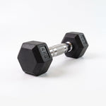 4kg hex dumbbell with rubber coating and chrome knurled handle