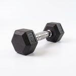 6kg hex dumbbell with rubber coating and chrome knurled handle