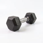 9kg hex dumbbell with rubber coating and chrome knurled handle