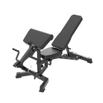 Black adjustable weight bench with arm preacher attachment 