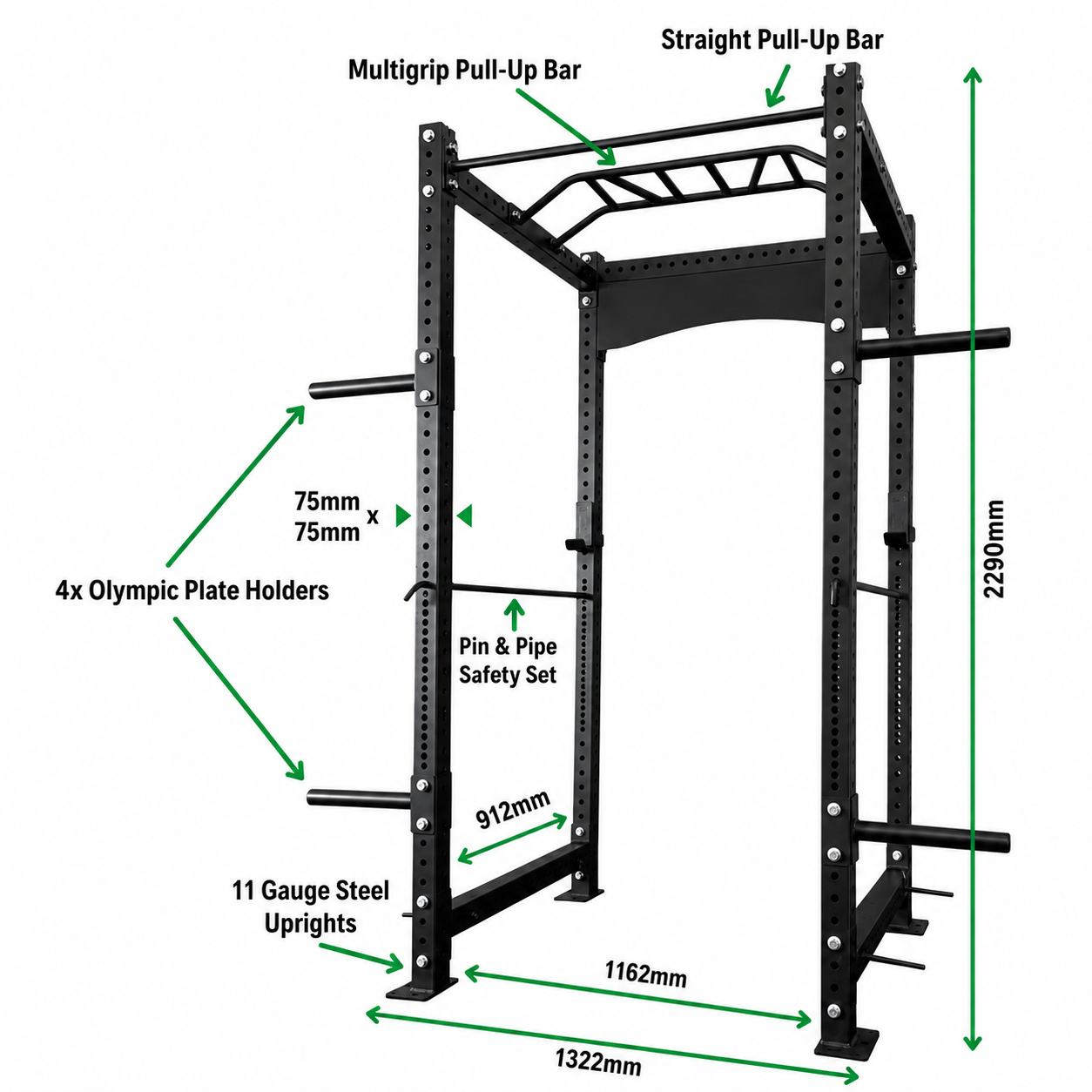 Commercial Power Rack - 24/7 Gym Equipment