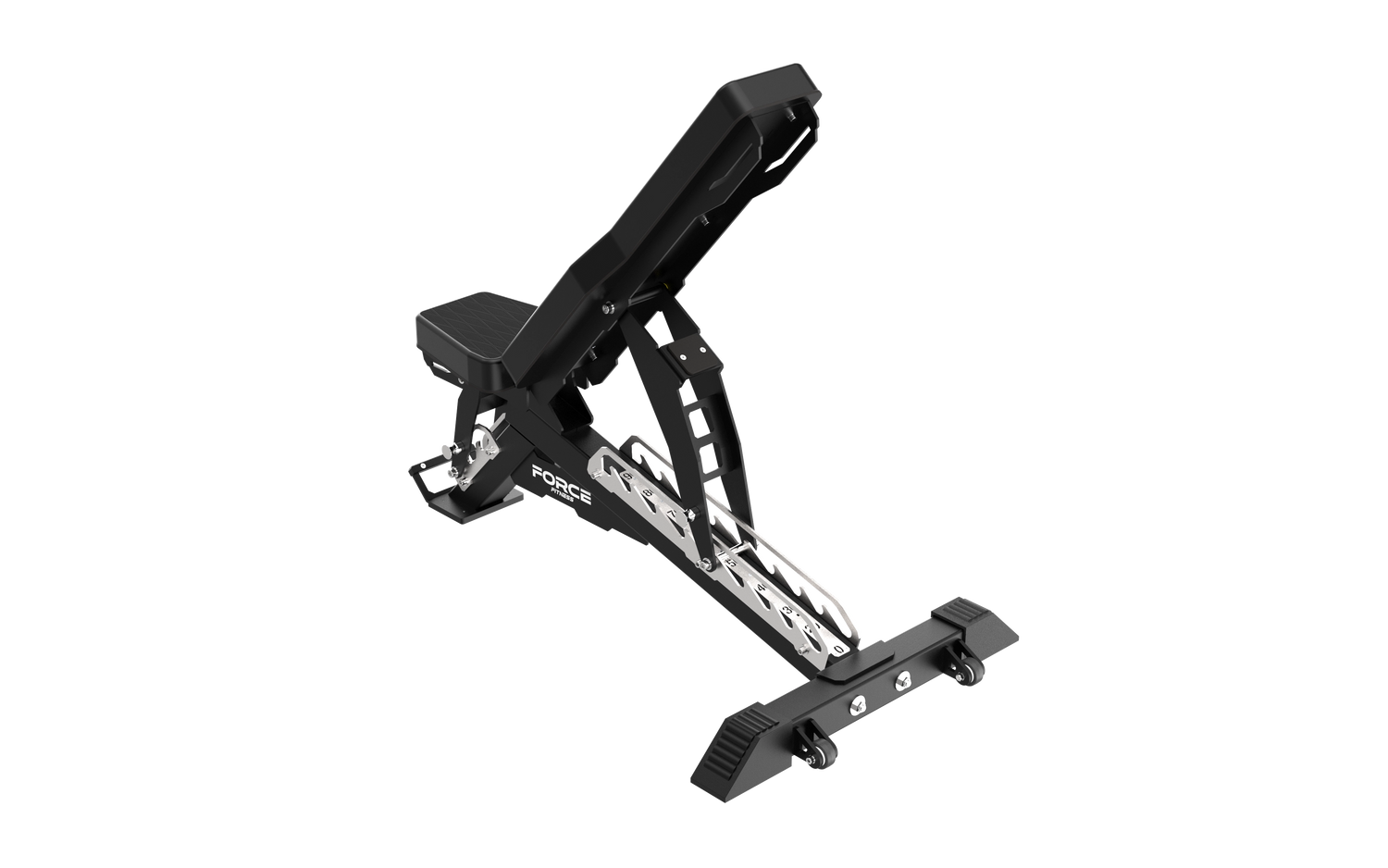 B20 adjustable bench set flat, showing the low-profile backrest position for flat pressing.
