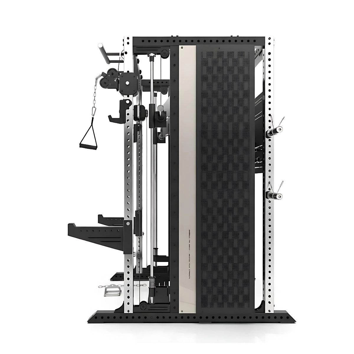 XG90 commercial gym station weight stack detail — dual 90kg pin-loaded cable resistance with 5kg increment selector
