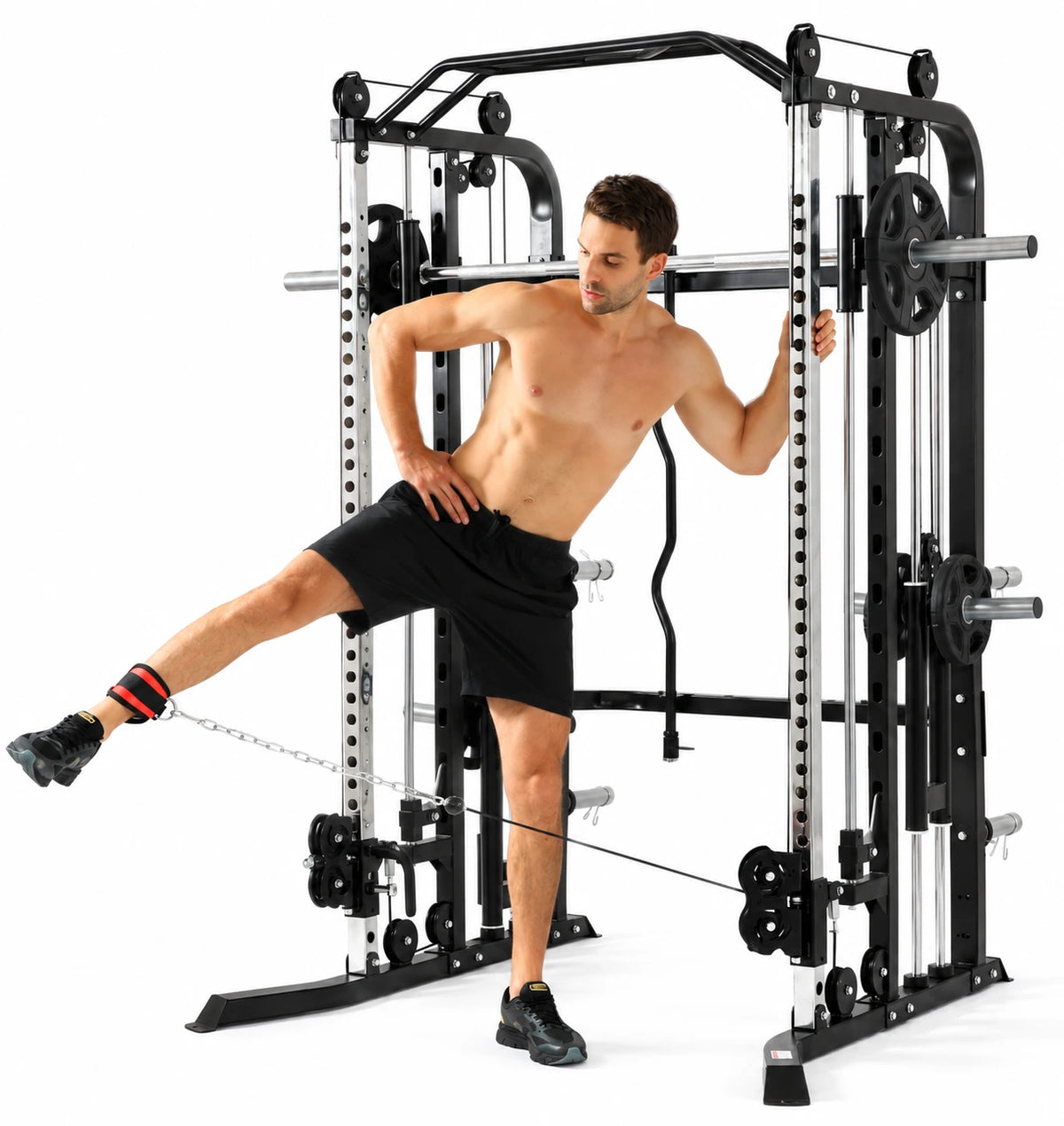 G5S plate loaded smith machine and functional trainer  hip abduction 