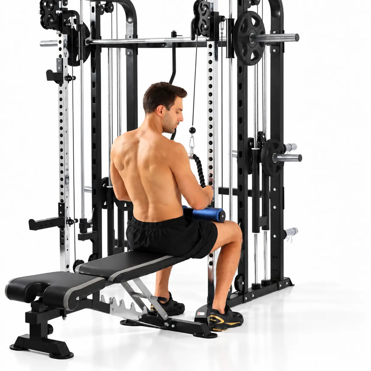 G5S plate loaded smith machine and functional trainer  triceps push down 