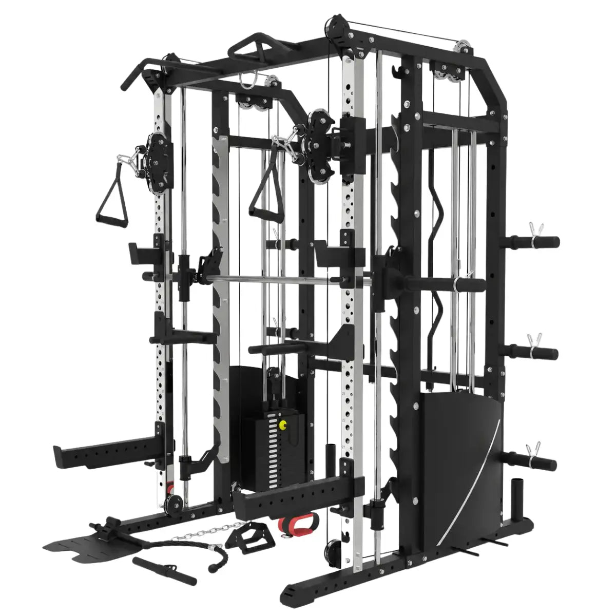 Commercial functional trainer with smith machine