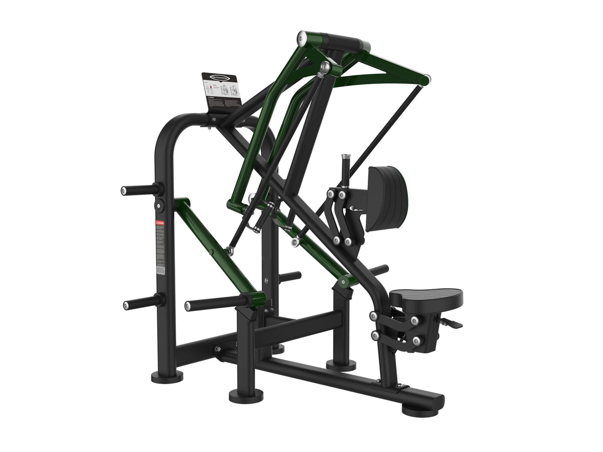 Iron Bark A713 High Row Pull Back — commercial plate-loaded back machine for Australian gyms