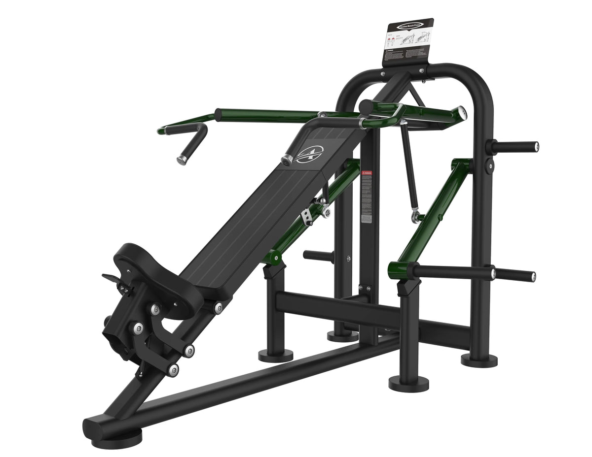 IronBark A730 Reclining Bench — commercial plate-loaded rack and bench machine for Australian gyms