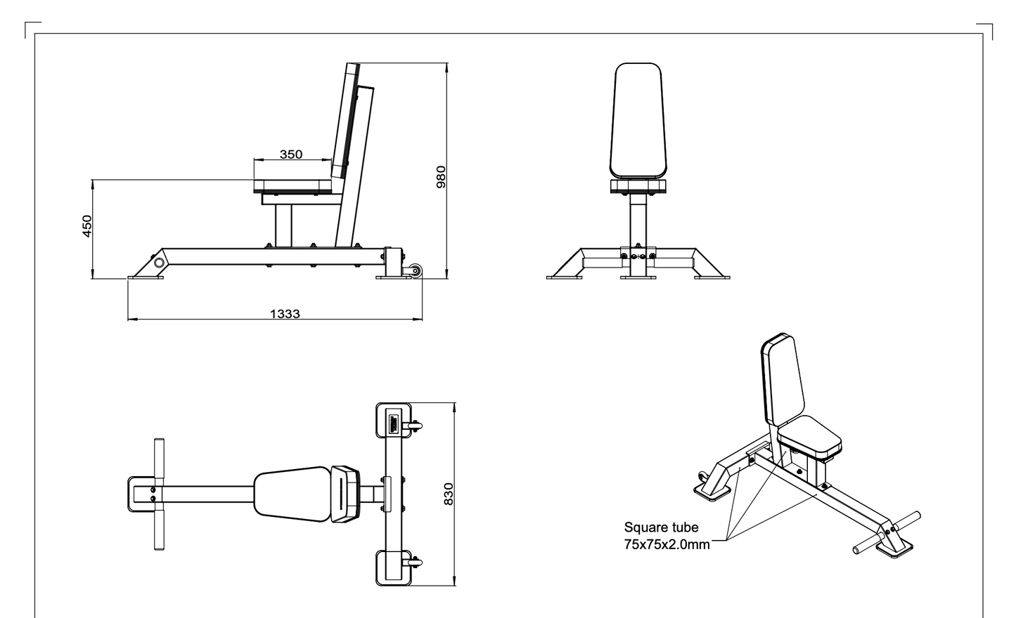 75 Degree Utility Bench - Bundle