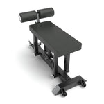 XG90 and XG75 premium bench attachment with leg rollers, wheels and quick-attachment system for cable rows, lat pulldowns and functional trainer exercises