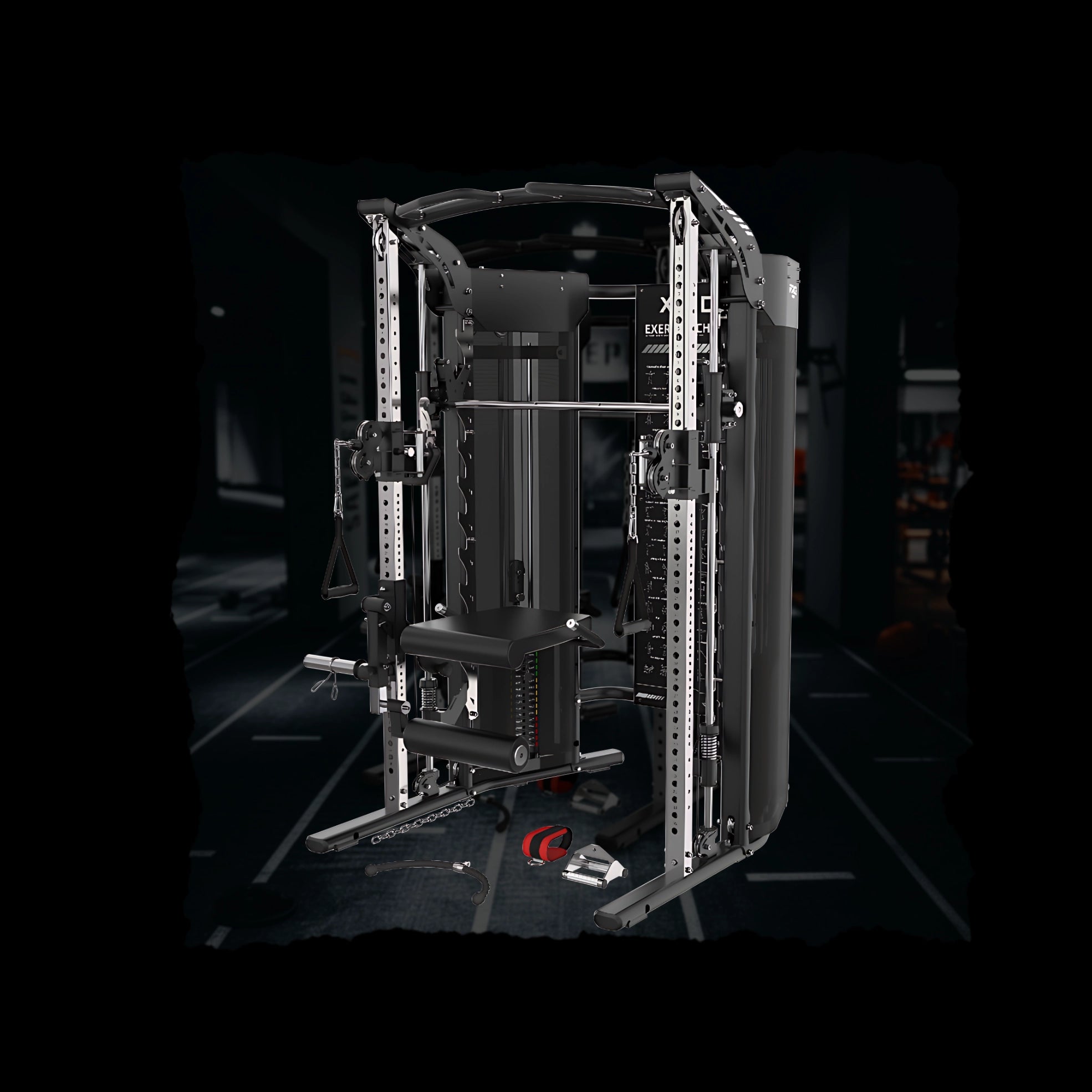 XC10 multi functional trainer with Smith machine, dual cable pulleys and power rack frame for home and commercial gym training in Australia