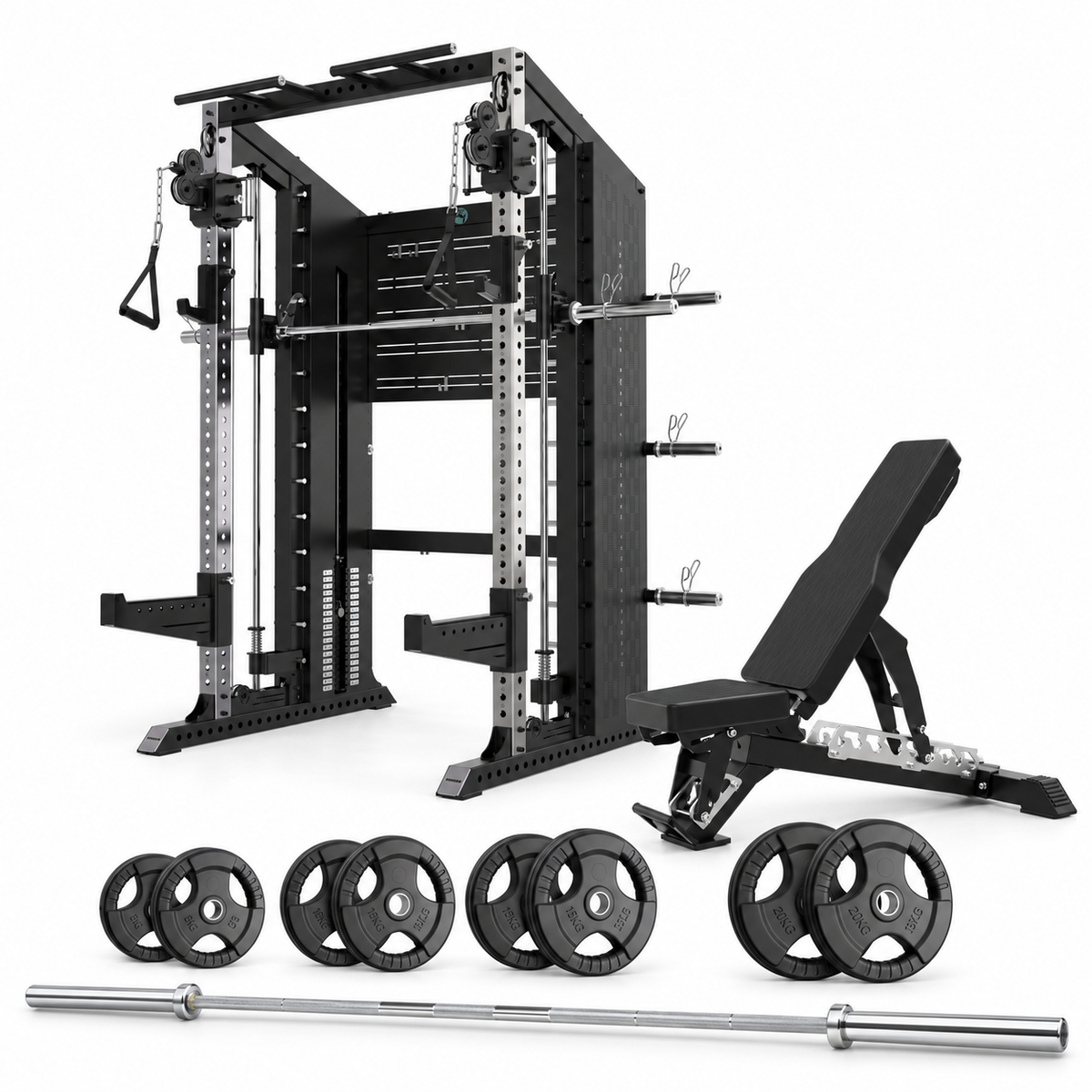 XG75 Complete Home Gym Bundle | Dual 90kg Stacks, Bench, Barbell & 100kg Plates