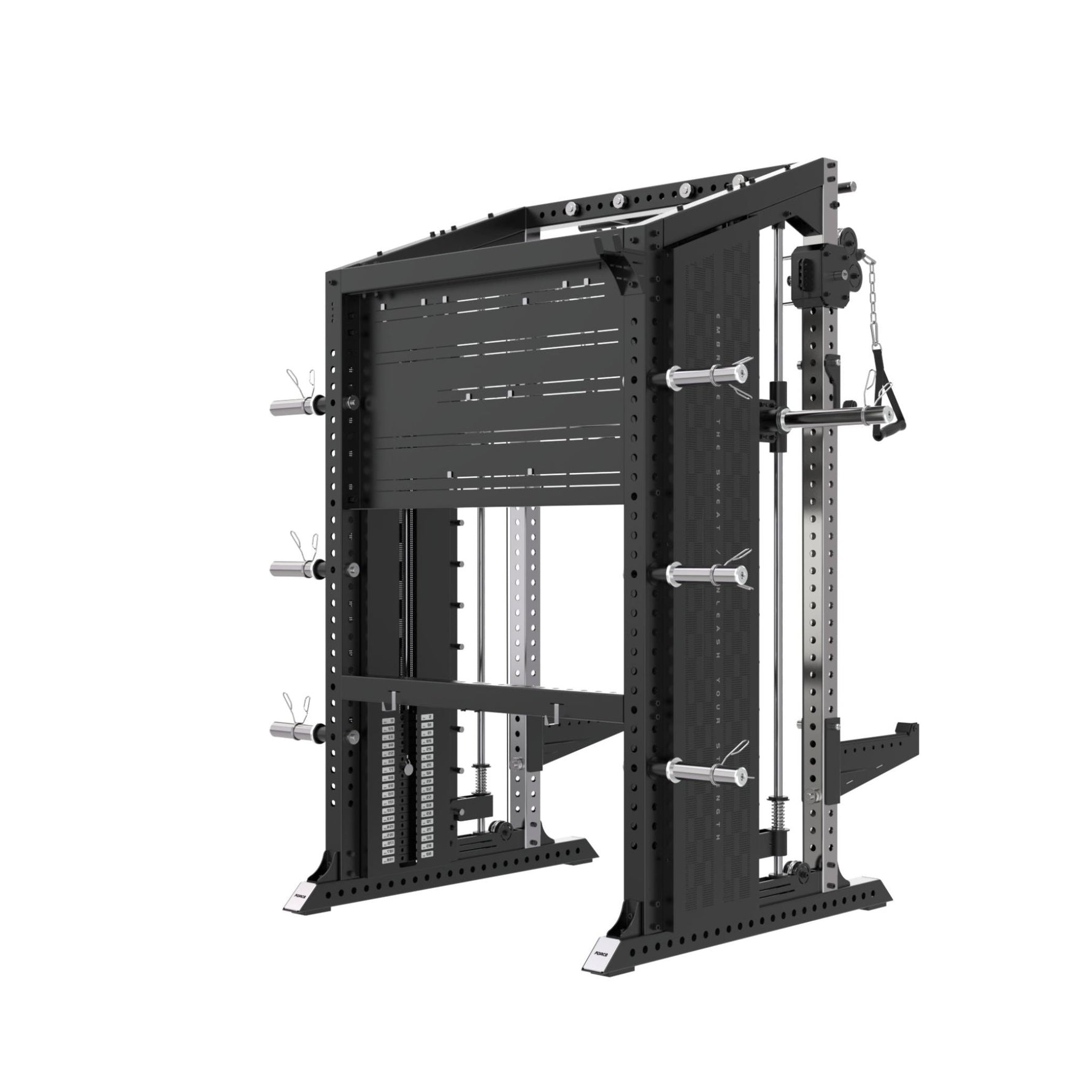 Side view of XG75 Smith machine and power rack for home and commercial gyms