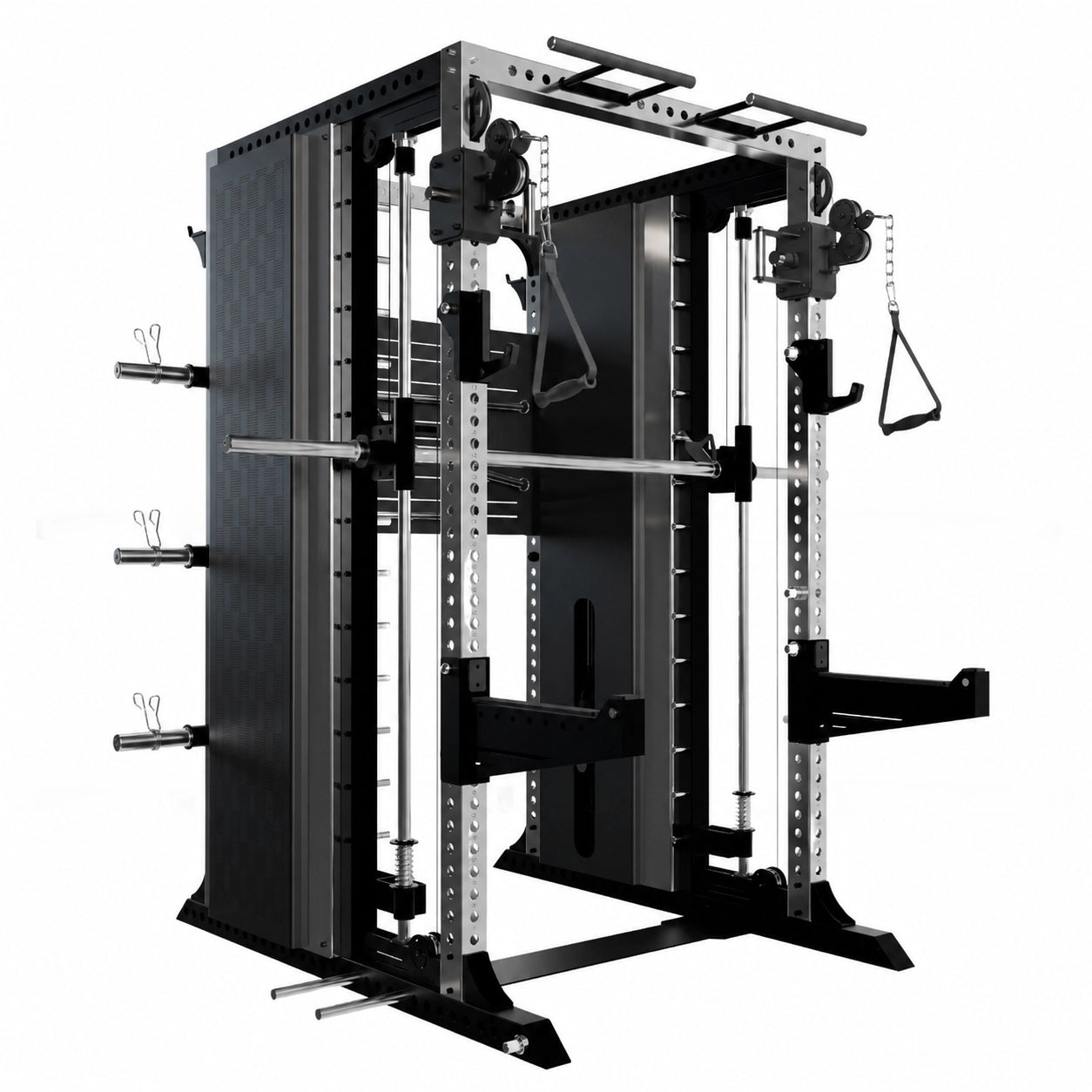 XG90 All-In-One Commercial Gym Station with counter-balanced Smith machine, dual 90kg cable stacks and full attachment pack — 247 Gym Equipment Australia
