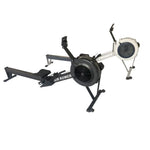 A black and silver air rower exercise machine with the words 'AIR ROWER' printed on the frame, shown on a plain white background.