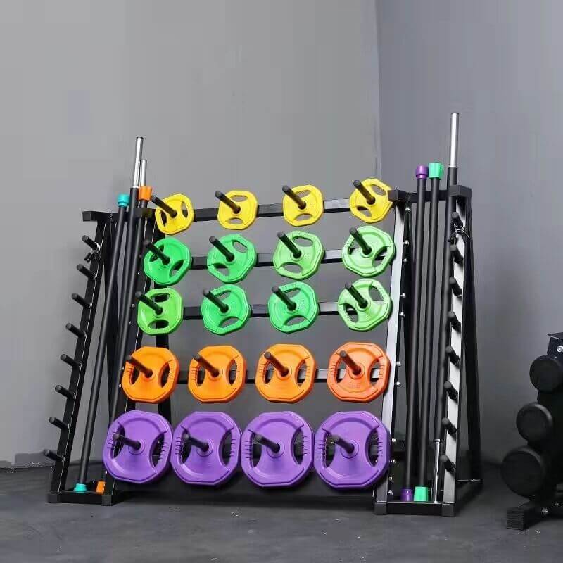 Side Pump Rack Body Pump Storage Rack | Heavy-Duty Barbell & Weight Plate Organiser ...