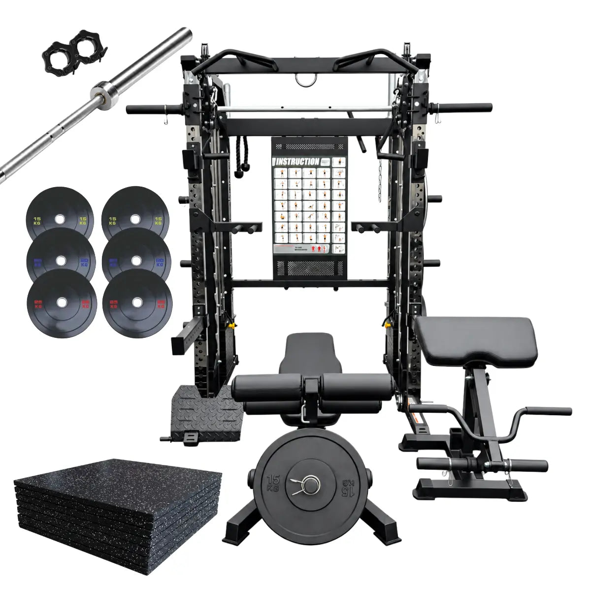 All-In-One Home Gym Bundle – G9S Pro Smith Machine, B5 Pro Bench, 120kg Plates & Flooring