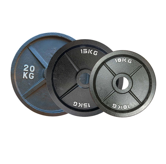 Cast Iron Olympic Plate Bundle – 10 kg, 15 kg & 20 kg Pairs - 24/7 Gym Equipment
