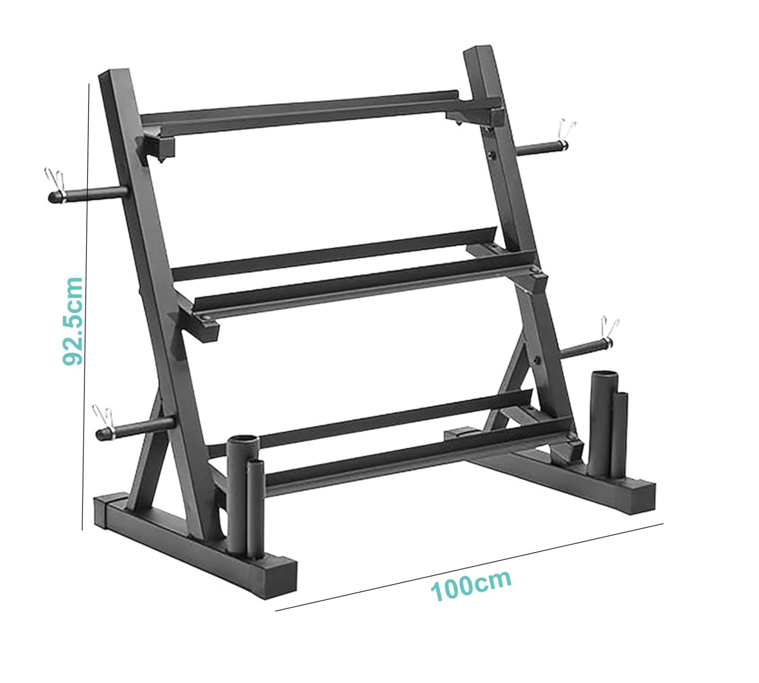 Dumbbell Rack with Bar & Plate Holders - 24/7 Gym Equipment