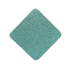 Close-up top view of high-density green rubber gym flooring showing the textured, non-slip surface and black recycled flecks.