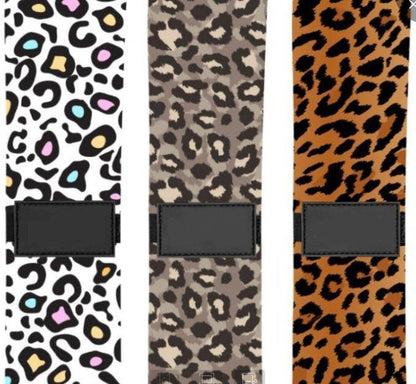 Leopard Print Fabric Resistance Bands Set of 3 - 24/7 Gym Equipment