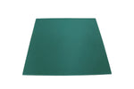 A single square of solid forest green rubber gym flooring shown from a perspective angle against a white background, highlighting its smooth matte finish and uniform thickness.