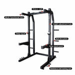 Power Rack Dimensions Diagram showing 153cm width 141cm depth and 234cm height footprint for gym planning.- 24/7 Gym Equipment