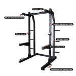 Power Rack Dimensions Diagram showing 153cm width 141cm depth and 234cm height footprint for gym planning.- 24/7 Gym Equipment