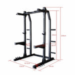 Power Rack Dimensions Diagram showing 153cm width 141cm depth and 234cm height footprint for gym planning.- 24/7 Gym Equipment