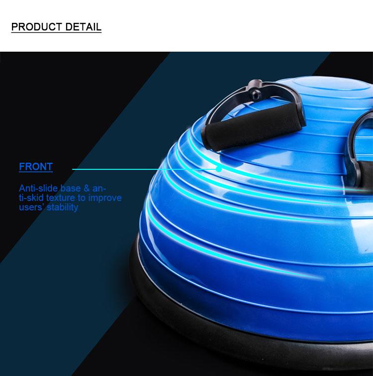 Bosu Ball with Detachable Resistance Bands - 24/7 Gym Equipment