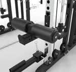 Side view of Plate Loaded Functional Trainer G3S with Smith Machine and dual pulley system – Compact Gym Equipment Australia